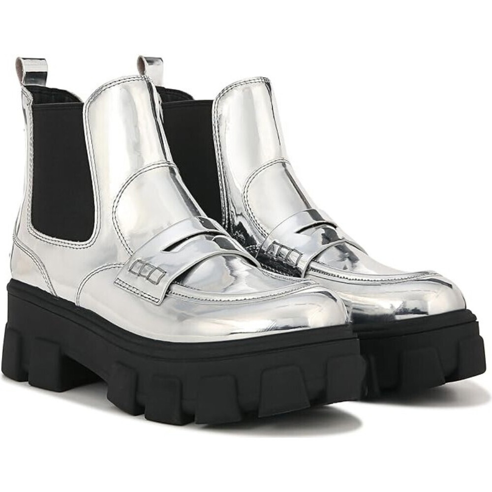 Circus NY by Sam Edelman Dia Boots Women's 8 Silver Lug Sole Chelsea LION1029